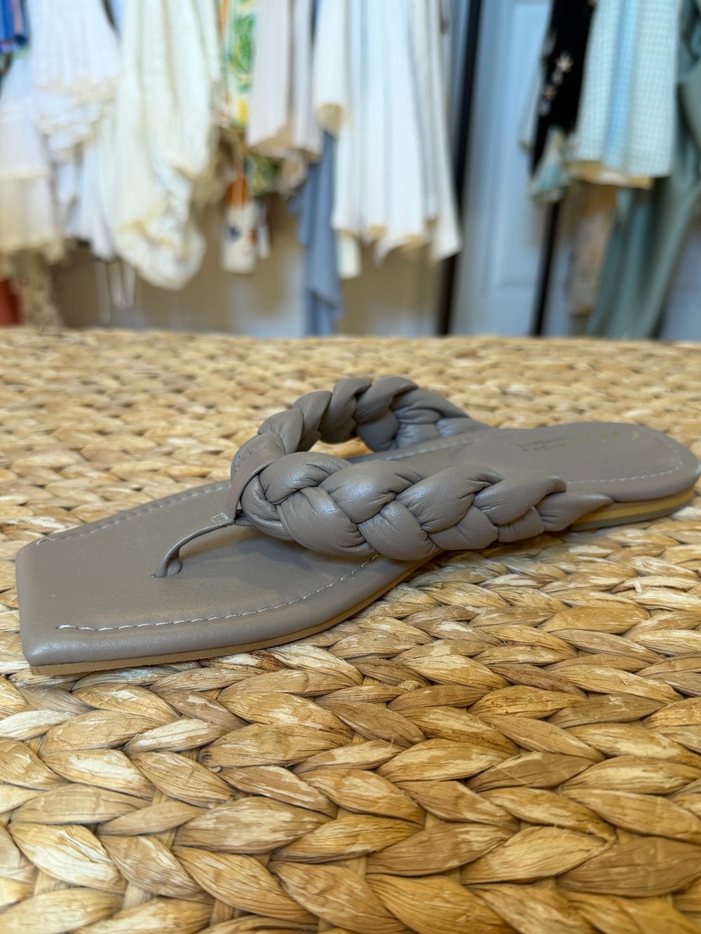 Braided Toe-Post Sandal - Taupe Chic Everyday
